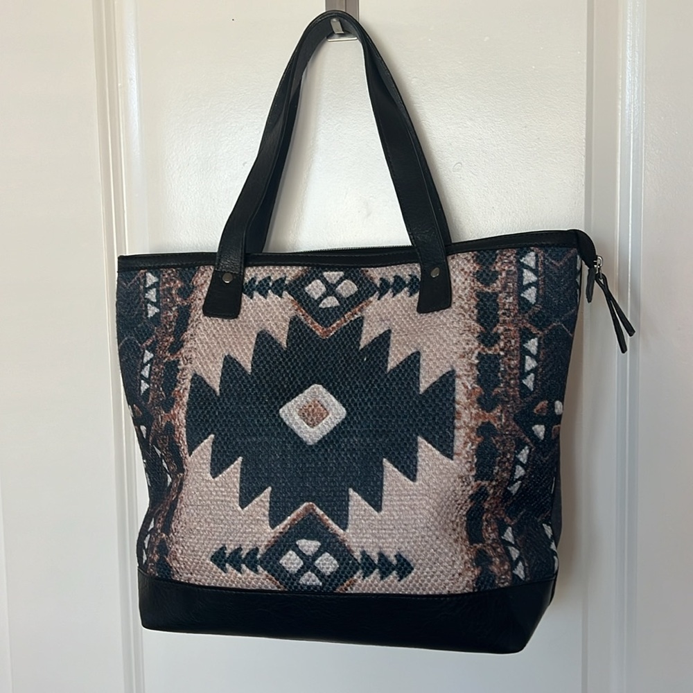 new MONA B Durrie Upcycled Recycled Vegan Medium Tote
